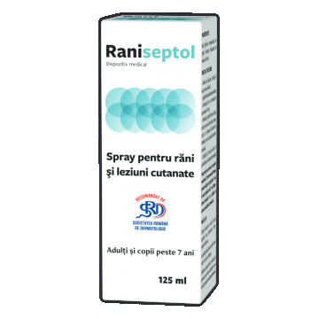 Spray pentru rani si leziuni cutanate Raniseptol, 125ml, Zdrovit