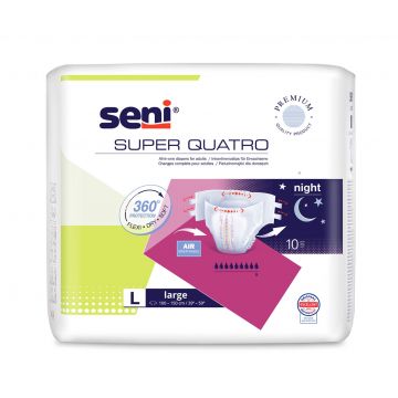 Scutece pentru adulti Super Quatro Large, 10 bucati, Seni