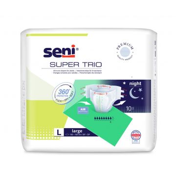 Scutece pentru adulti Super Seni Trio Large, 10 bucati, Seni