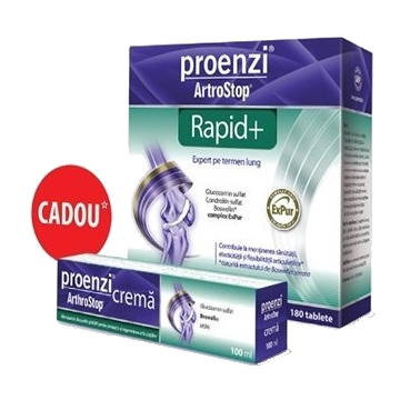 Proenzi Artrostop Rapid+ 180 tablete + Proenzi Artrostop crema 100 ml Cadou