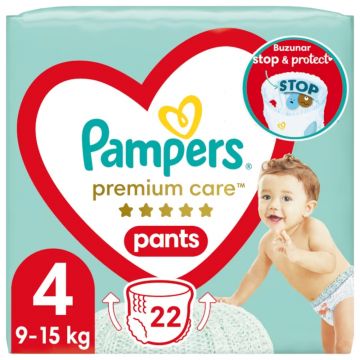 Scutece Pants Premium Care Nr.4 9-15kg, 22 bucati, Pampers