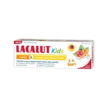 Pasta de dinti Lacalut Kids, 2-6 ani, 55 ml, Zdrovit