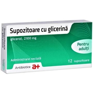 Supozitoare cu glicerina pentru adulti 2100mg - 12 supozitoare Antibiotice Iasi