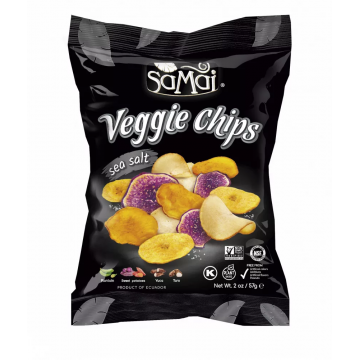 Veggie chips cu sare de mare, Rainforest, 57g, Samai