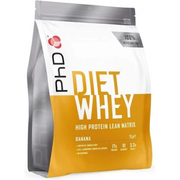 Pudra proteica cu aroma de banane Diet Whey, 2kg, PhD