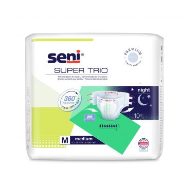 Scutece pentru adulti Super Seni Trio, Medium, 10 bucati, Seni