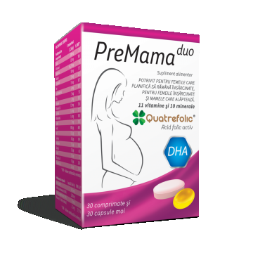 Premama Duo, 30 comprimate + 30 capsule moi, Alkaloid