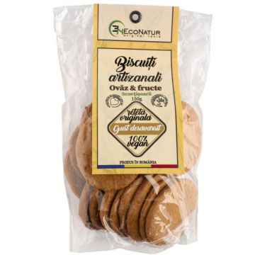 Biscuiti artizanali cu ovaz si fructe, 150g, EcoNatur