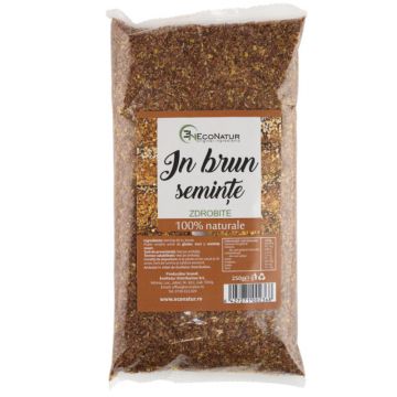 Seminte de in brun zdrobite, 250g, EcoNatur