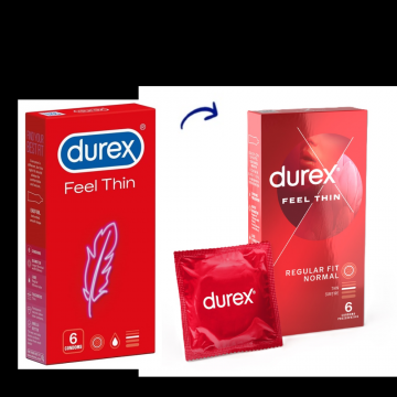 Prezervative Feel Thin, 6 bucati, Durex