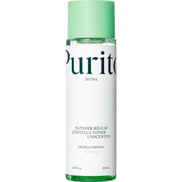 Toner de fata vegan fara miros Purito Wonder Releaf Centella, 200 ml