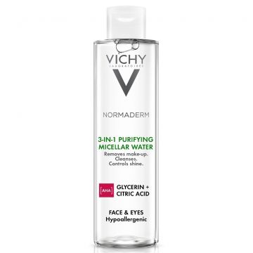 Vichy Solutie micelara 3 în 1 pentru tenul sensibil cu imperfectiuni Normaderm (Gramaj: 200 ml, Concentratie: Solutie micelara)