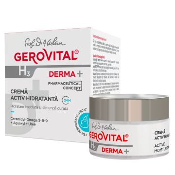 Crema activ hidratanta Gerovital H3 Derma (Concentratie: Crema pentru fata, Gramaj: 50 ml)