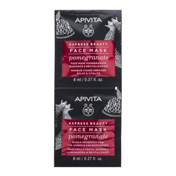 Apivita Express Masca de Fata Revitalizanta cu Extract de Rodie 2 x 8 ml