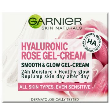 Gel-Crema pentru netezire si iluminare Skin Naturals Hyaluronic Rose, 50ml, Garnier