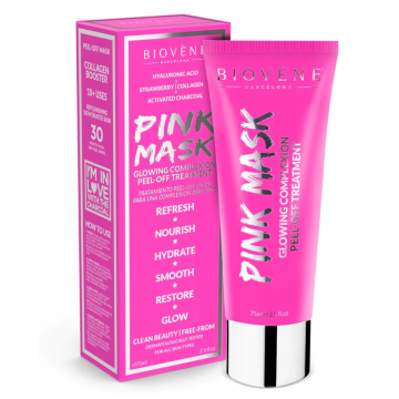 Masca pentru stralucire peel-off Pink Mask, 75ml, Biovene