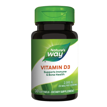 Vitamina D3 Nature's Way, 2000 UI, 30 capsule, Secom