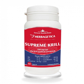 Supreme krill omega 3 forte, 60 capsule, Herbagetica