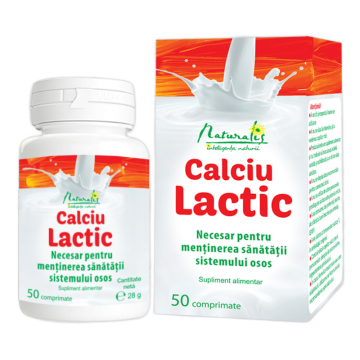 Calciu lactic, 50 comprimate, Naturalis