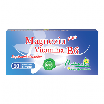 Naturalis Magneziu + Vitamina B6, 50 comprimate