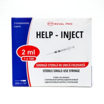 Seringa sterila cu ac 2ml - 100 bucati Help-inject