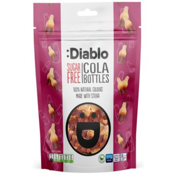 Jeleuri cu aroma de cola fara zahar, 75g, Diablo