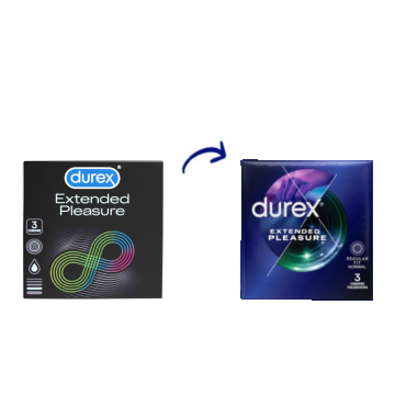 Prezervative Extended Pleasure, 3 bucati, Durex