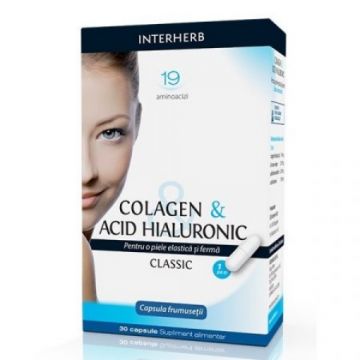 Interherb Colagen si Acid hialuronic Classic - 30 capsule