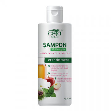 Ceta Sampon 99.5% vegetal cu nalba, urzica, brusture si otet de mere - 200ml