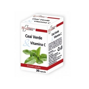 FarmaClass Ceai verde si Vitamina C - 30 capsule