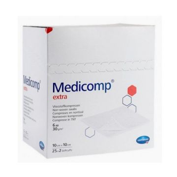 HartMann Medicomp Extra steril 10x10 cm, 25 plicuri