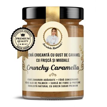 Crema cu gust de caramel si migdale Crunchy Caramella Secretele Ramonei, 350g, Laboratoarele Remedia
