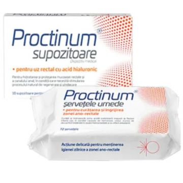 Pachet Proctinum 10 supozitoare + Servetele umede 72 bucati Gratuit, Zdrovit