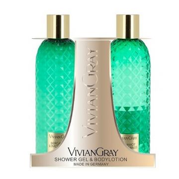 Set cadou Lotiune de corp Unisex Vivian Gray Gemstone Green Bergamota, 300 ml + Gel de dus, 300 ml