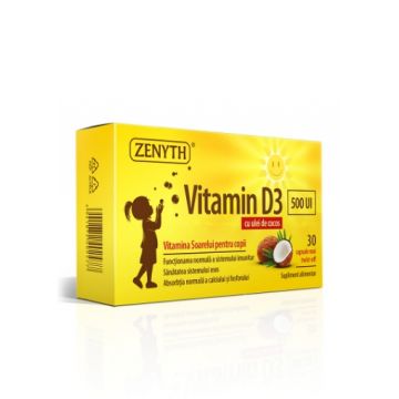 Zenyth Vitamina D3 500UI - 30 capsule moi twist-off