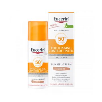 Emulsie antirid cu SPF 50+ nuanta medium Eucerin Sun Protection, 50 ml