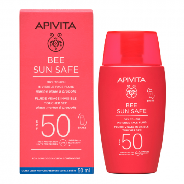 Fluid protectie solara fluida Invizibil SPF50 Bee Sun Safe, 50 ml, Apivita