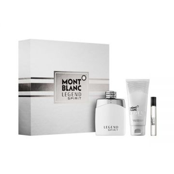 Set Mont Blanc Legend Spirit, Barbati, Apa de Toaleta, 100ml + Gel De Dus 100ml + Apa de Toaleta 7.5ml