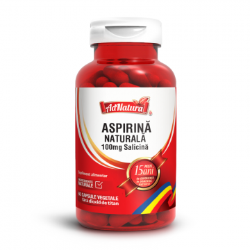 Aspirina naturala 100mg salicina, 60 capsule, AdNatura