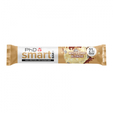 Baton proteic Smart Bar White Choc Blondie, 64 g, PhD Nutrition