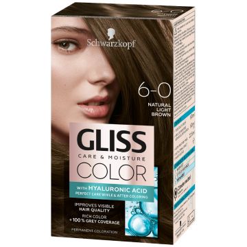 Vopsea de par Color 6-0 Saten Deschis Natural, 143ml, Gliss