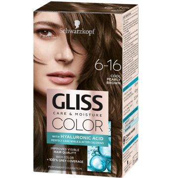 Vopsea de par Color 6-16 Saten Perlat Rece, 143ml, Gliss