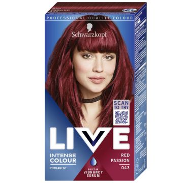 Vopsea de par permanenta 043 Red Passion, 142.5ml, Live