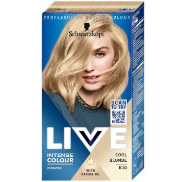 Vopsea de par permanenta B10 Cool Blonde, 142.5ml, Live