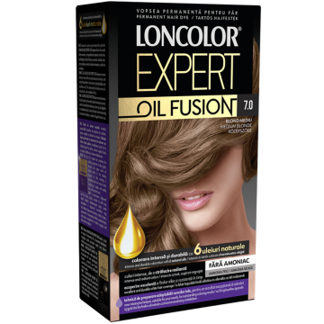 Vopsea de par permanenta Expert Oil Fusion Nr 7.0, 115ml, Loncolor