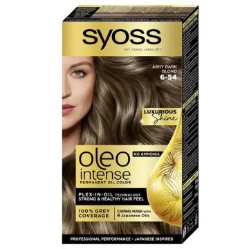 Vopsea de par permanenta fara amoniac 6-54 Blond Inchis Color Oleo Intense, 115ml, Syoss