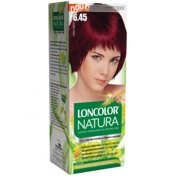 Vopsea de par permanenta Natura Nr. 6.45, 115ml, Loncolor