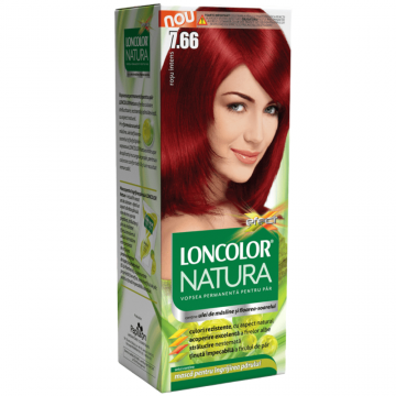 Vopsea de par permanenta Natura Nr. 7.66, 115ml, Loncolor