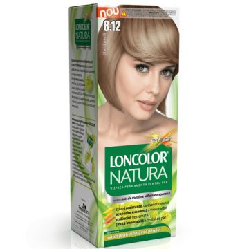 Vopsea de par permanenta Natura Nr. 8.12, 115ml, Loncolor