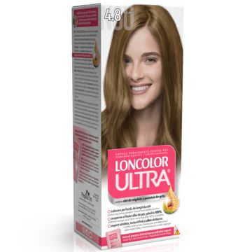 Vopsea de par permanenta Ultra Nr. 4.8, 110ml, Loncolor